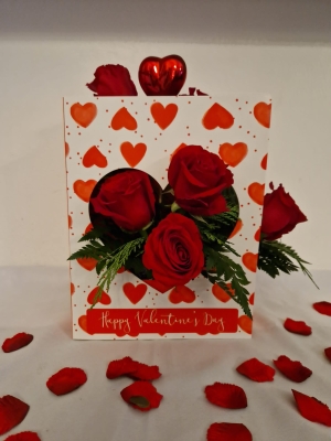 Valentines Fresh Flower Card