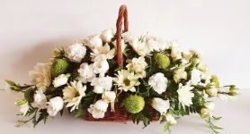 Mother's Day flower basket green and white