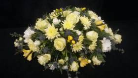 Yellow Roses with lemon, yellow and white mixed flowers